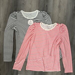 🌻 NWT Striped Puff-Sleeve Shirt Bundle🌻